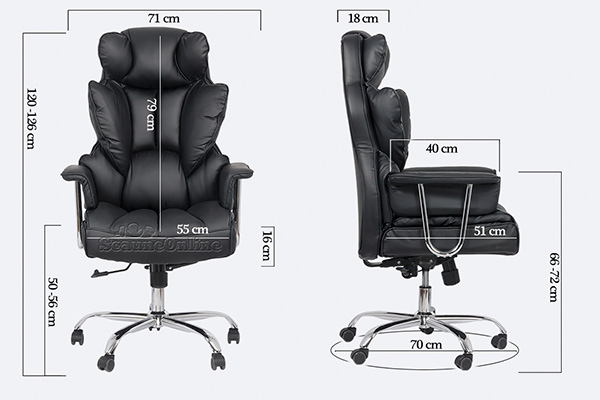 Dimensiuni scaun de birou directorial OFF 413 negru